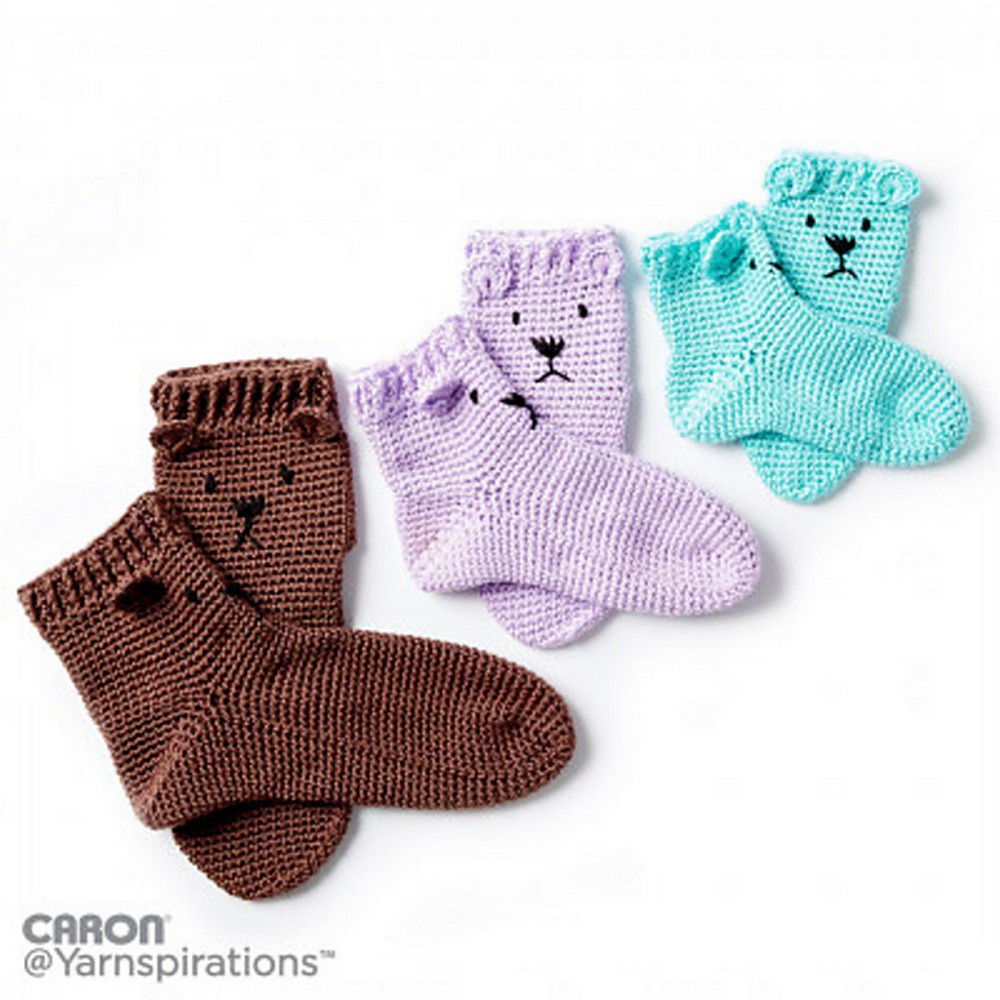 Crochet Bear Feet Slipper Socks