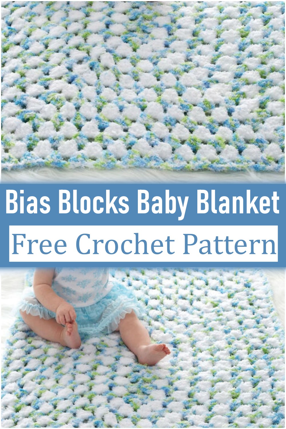 Crochet Bias Blocks Baby Blanket