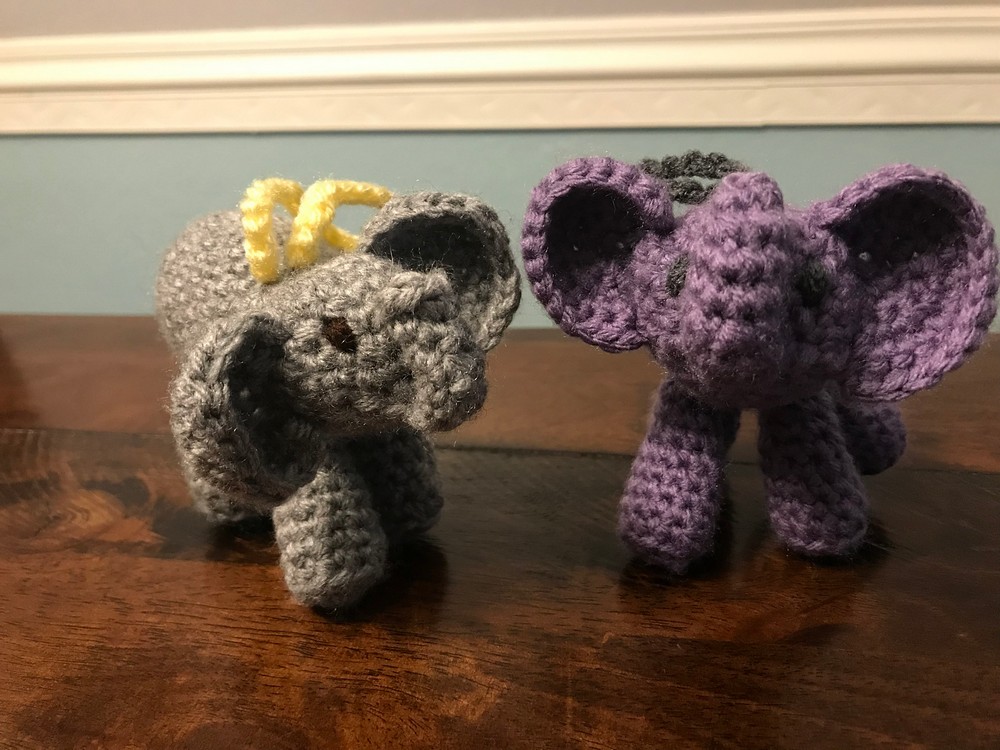 Crochet Elephant Christmas Ornament