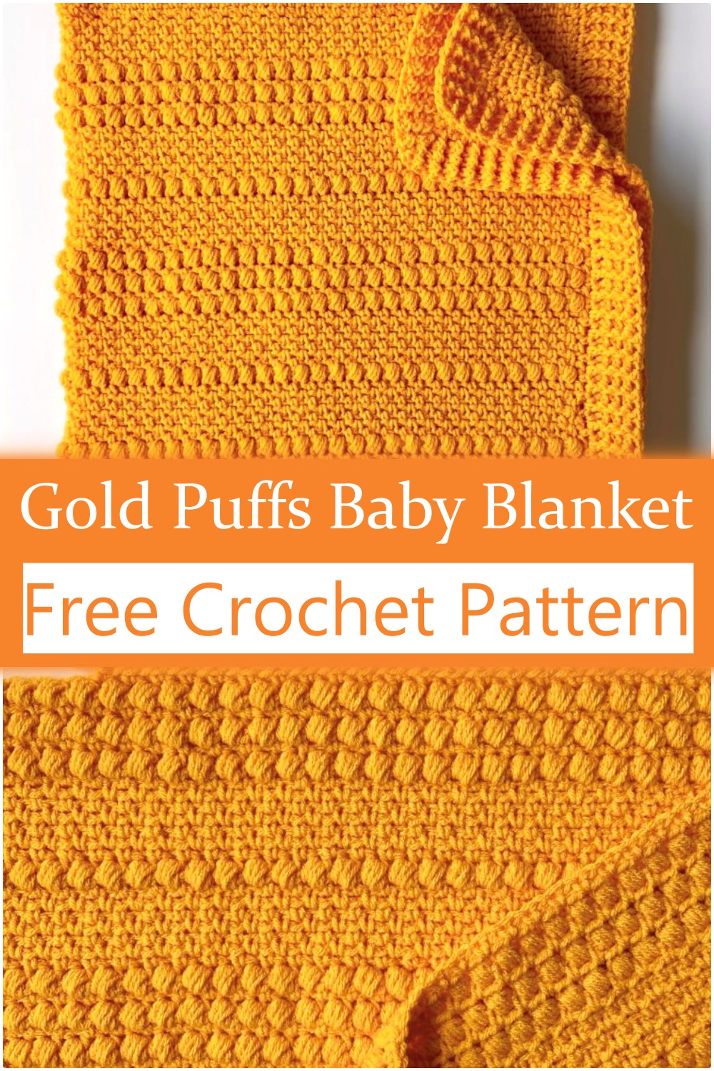 Crochet Gold Puffs Baby Blanket
