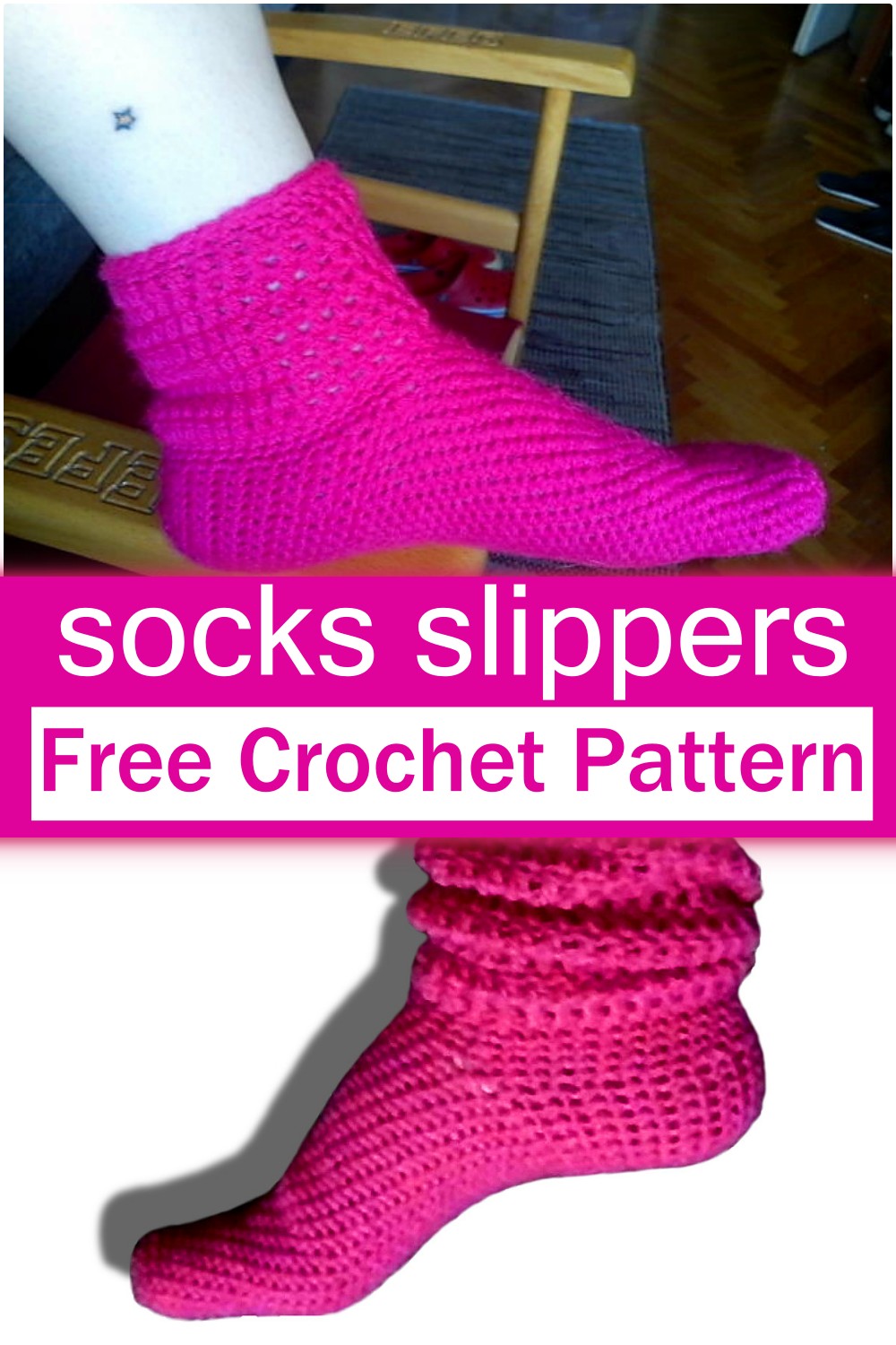 Crochet socks slippers