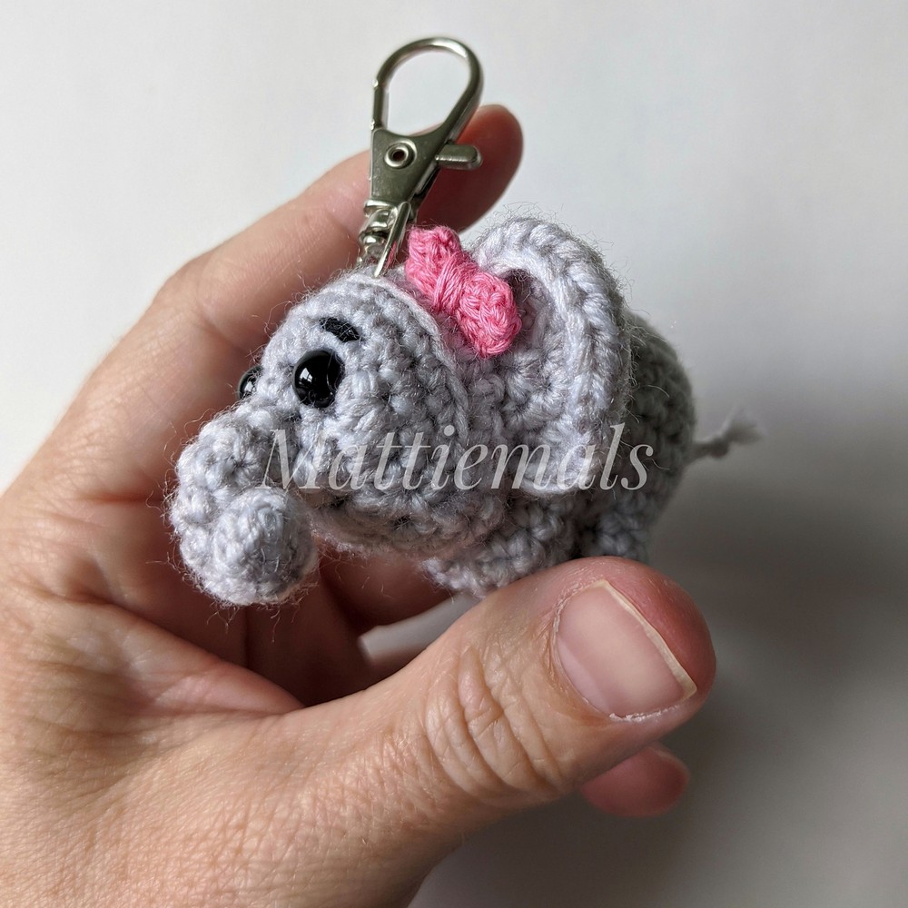 Ella Elephant Crochet Keychain