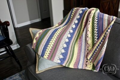 Boho Striped Baby Blanket pattern