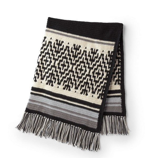 Free Crochet Nordic Stripes Blanket