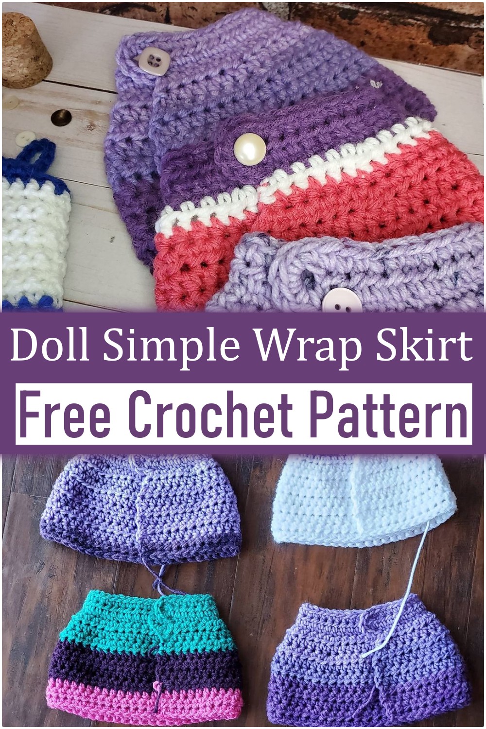 Crochet Doll Simple Wrap Skirt