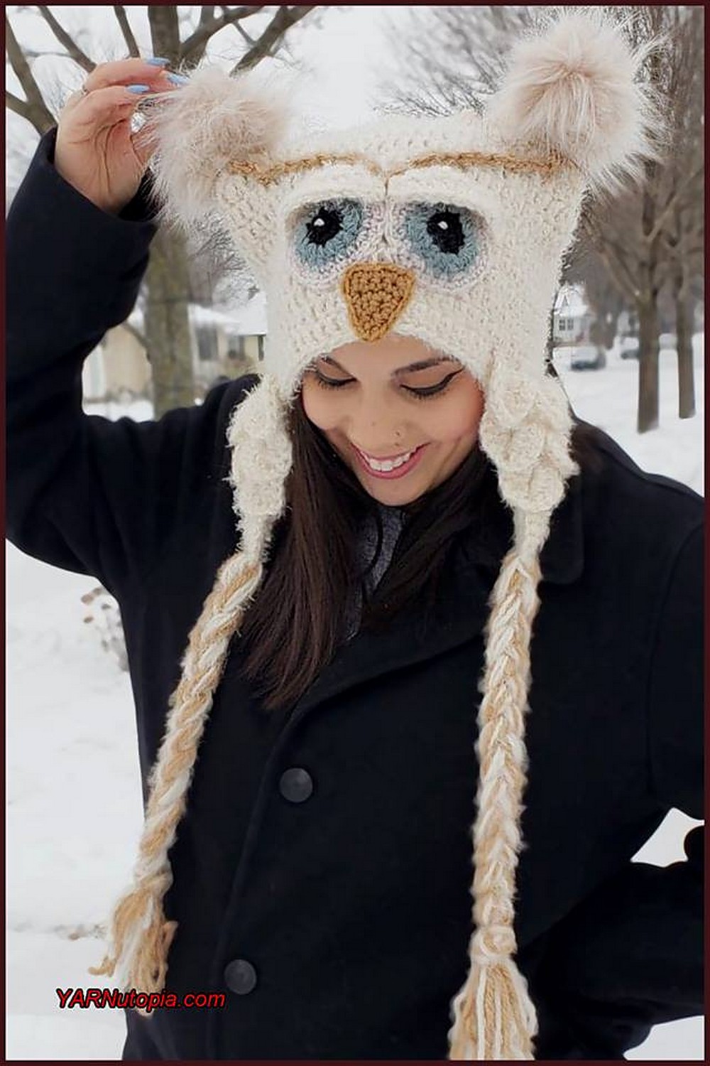 Crochet Warm Owl Hat For Adults