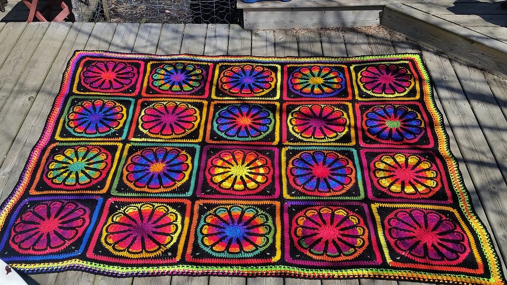 Crochet Flower Power Afghan