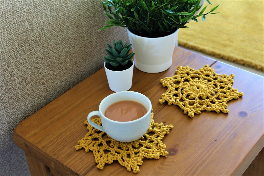 Crochet Lacy Flower Coaster