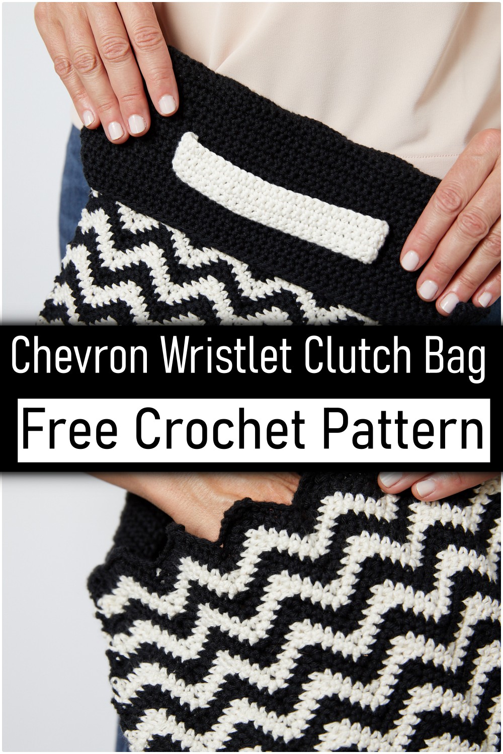 Chevron Wristlet Clutch Bag