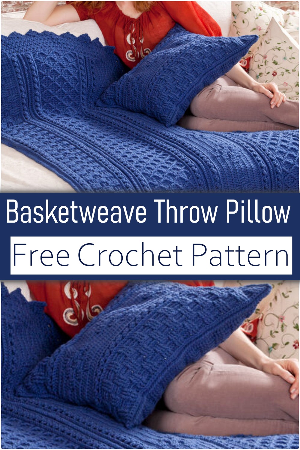 Basketweave Crochet Throw Pillow Pattern