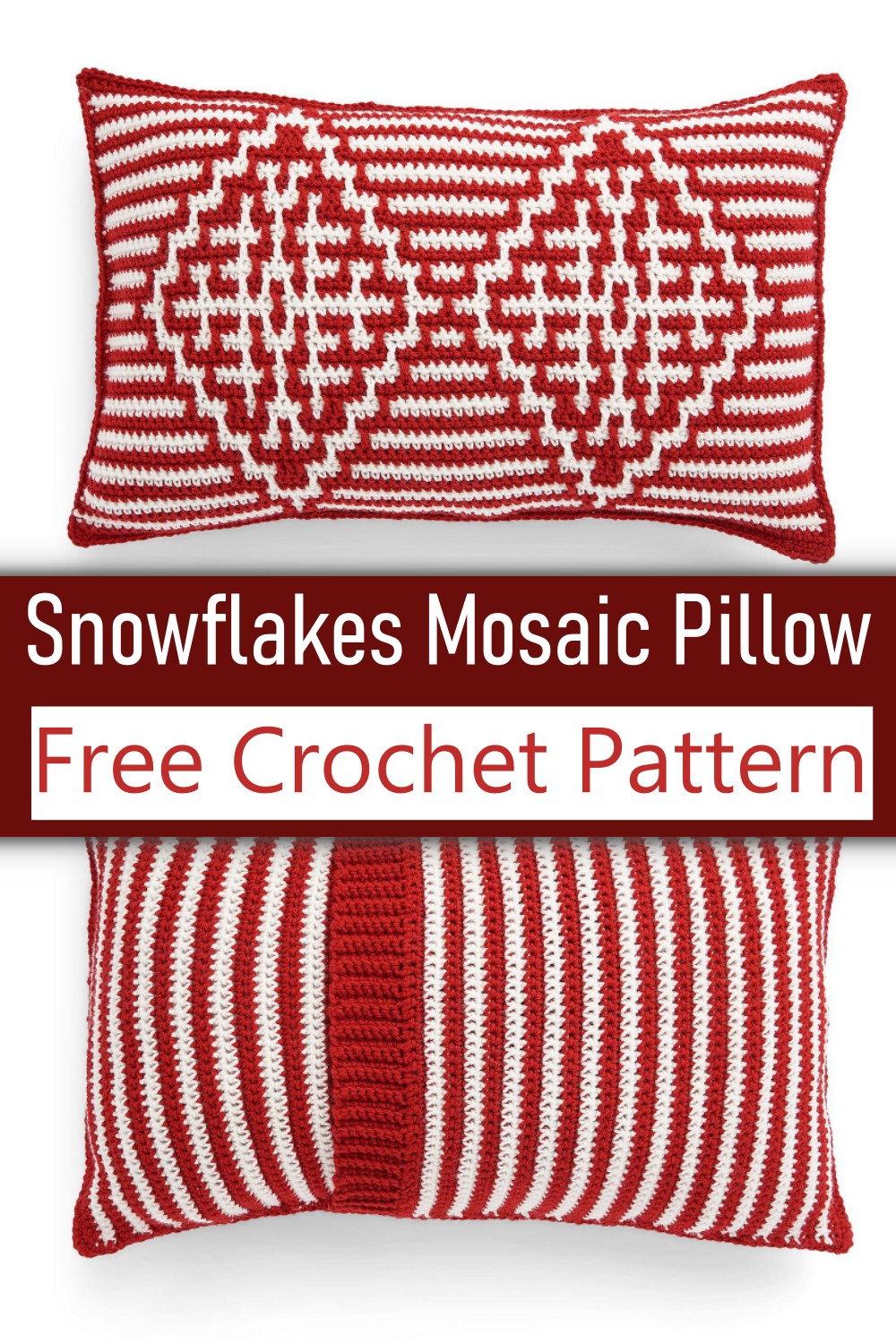 Snowflakes Mosaic Crochet Pillow Pattern