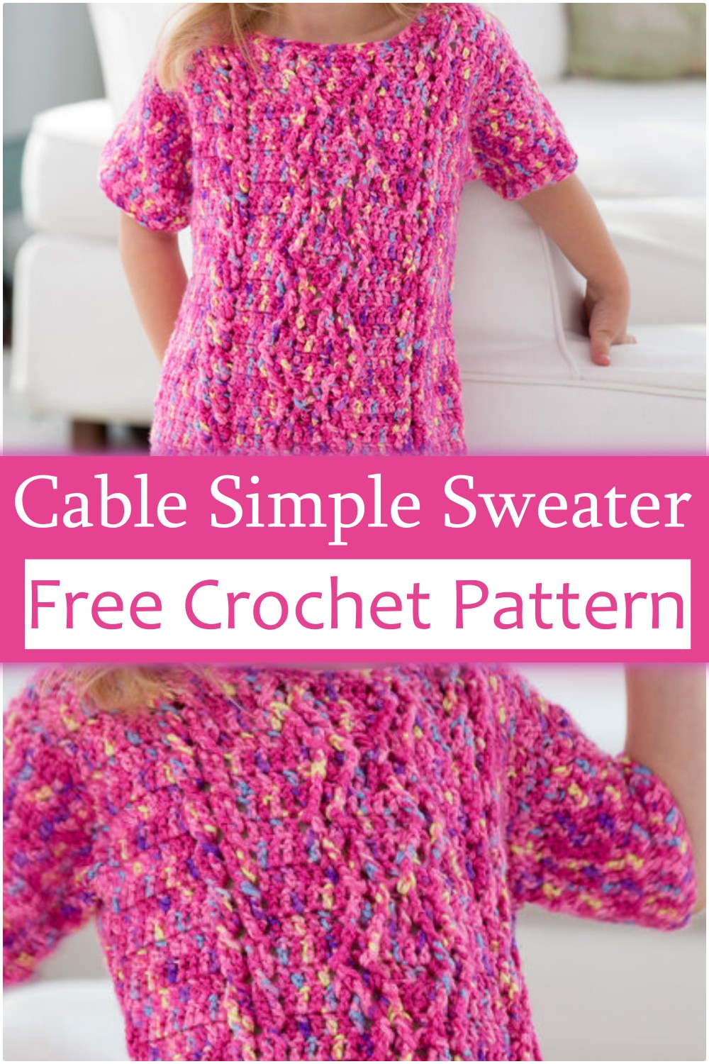 Cable Simple Crochet Sweater Pattern Free