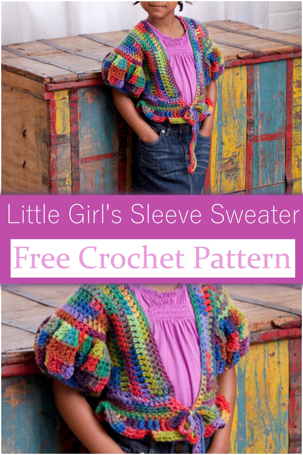 Little Girl's Sleeve Crochet Sweater