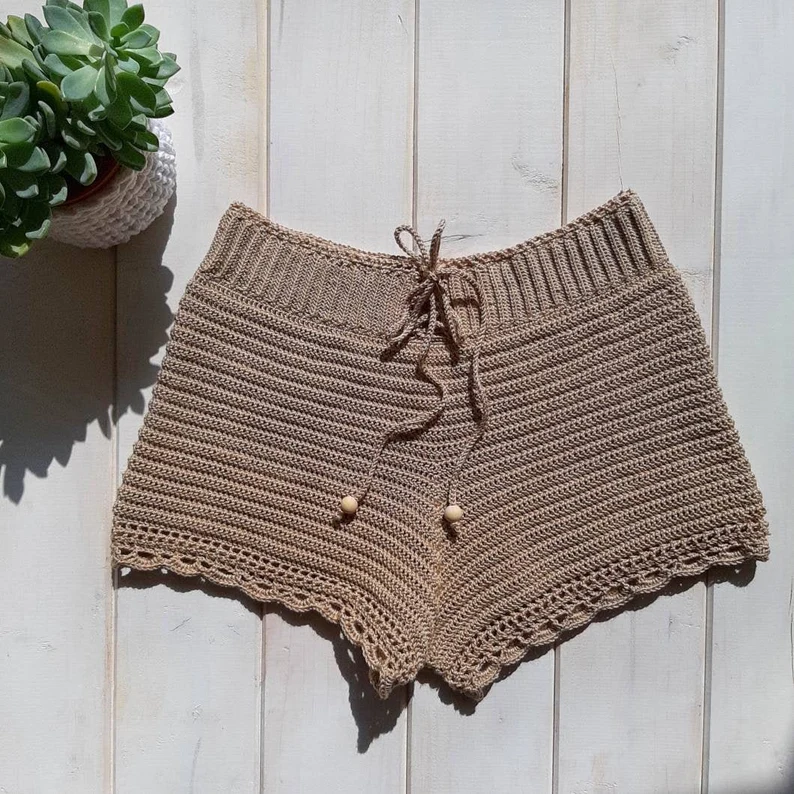 Crochet Boho Beachwear Shorts