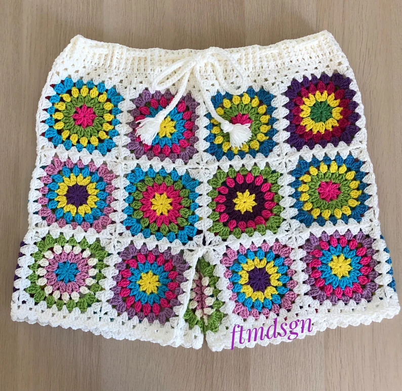 Crochet Granny Square Short