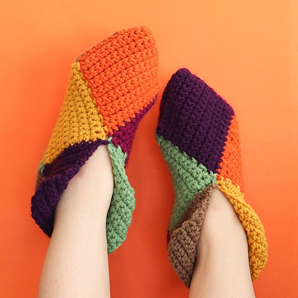 Crochet Harlequin Slippers