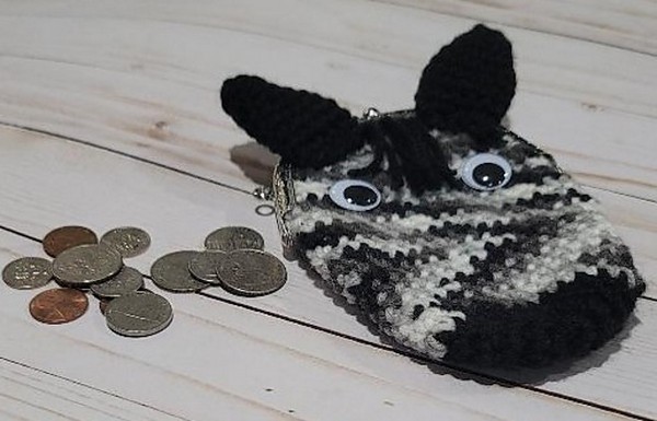 Crochet Zebra Coin Purse
