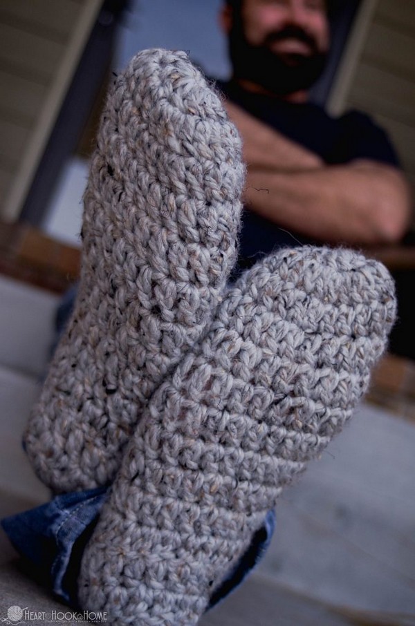 Free Crochet Men's Chunky Slippers
