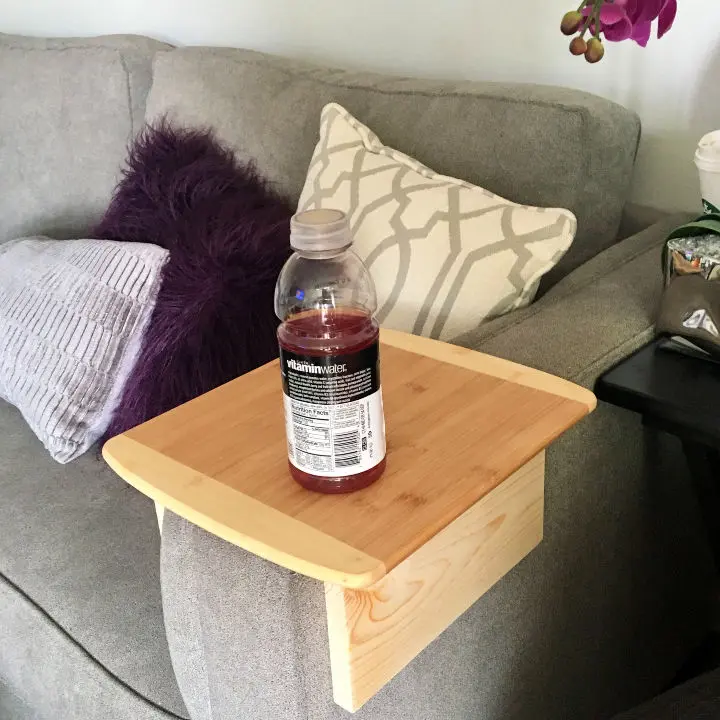 Cutting Board Turned Sofa Arm Table