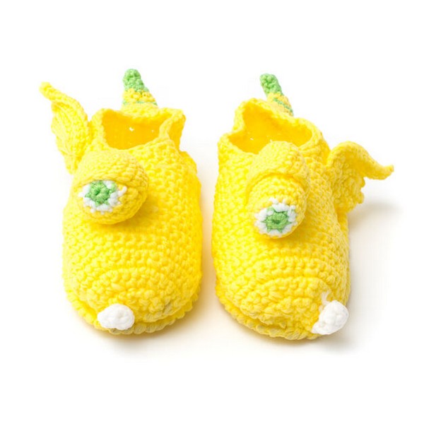 Crochet Monster Slippers In Yellow Shade