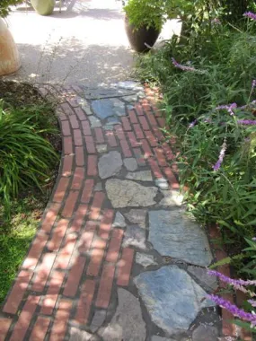 DIY Brick And Stone Walkway