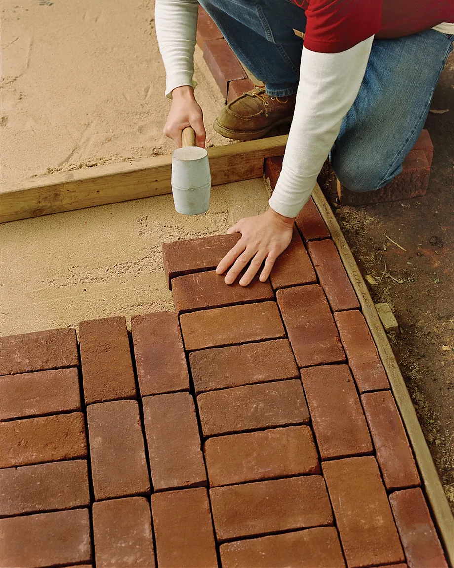 DIY Laying a brick path Plan