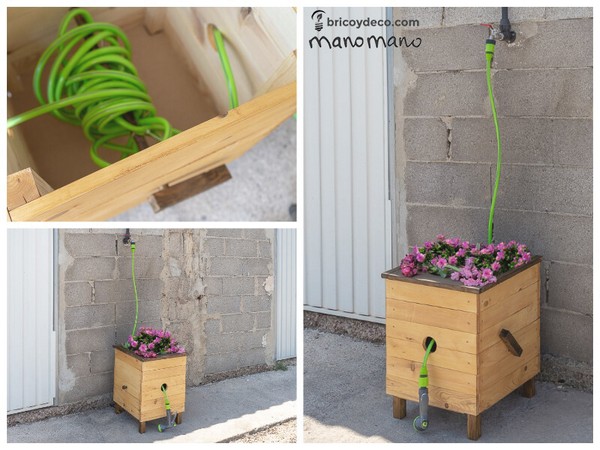 DIY Planter Box With Hose Reel Plan
