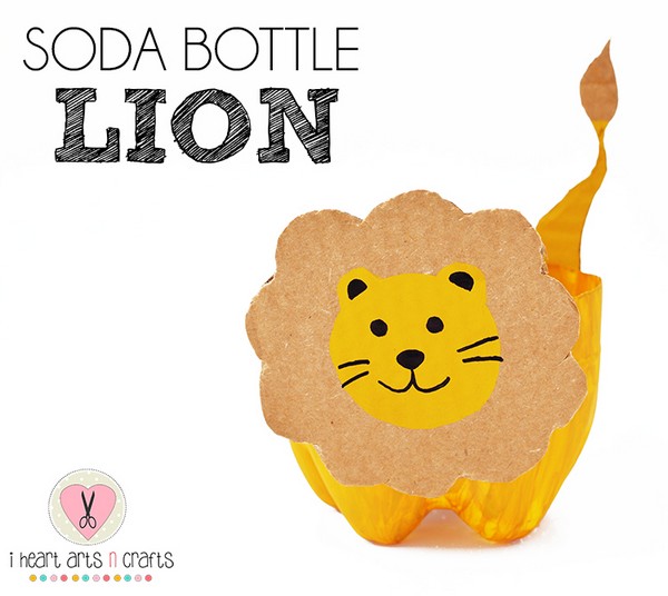 DIY Soda Bottle Lion Craft Idea