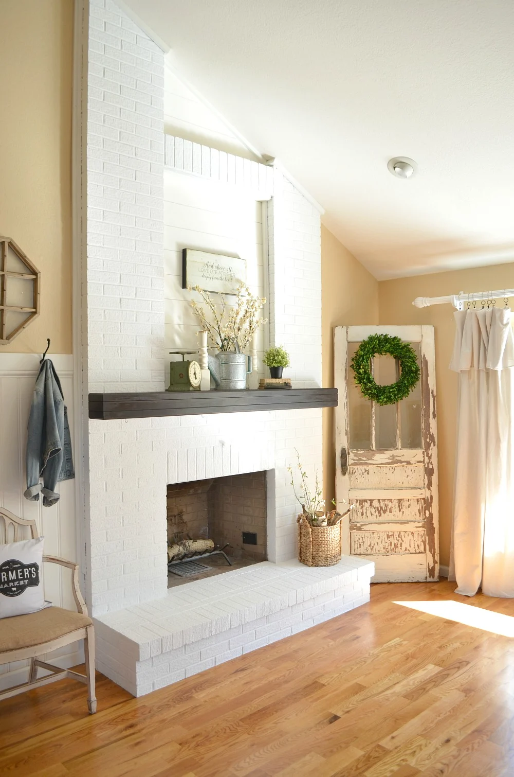 How To Paint A DIY Brick Fireplace
