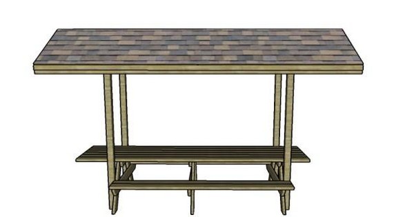 12-foot Picnic Table Plan With Roof