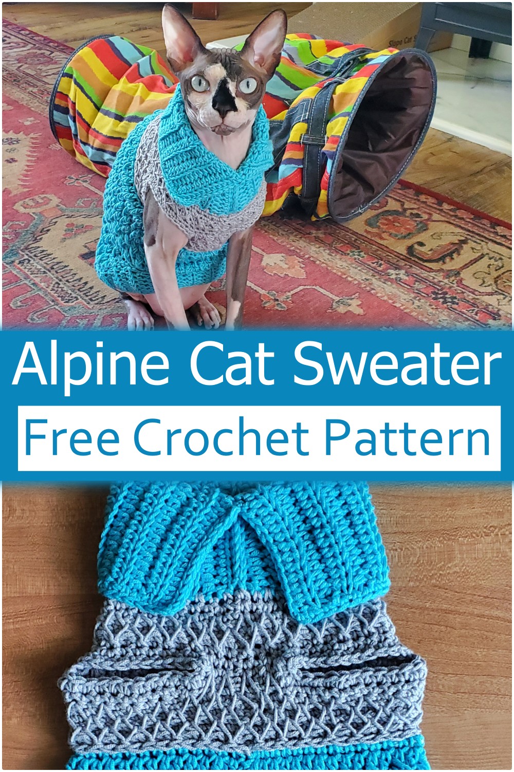 Alpine Crochet Cat Sweater