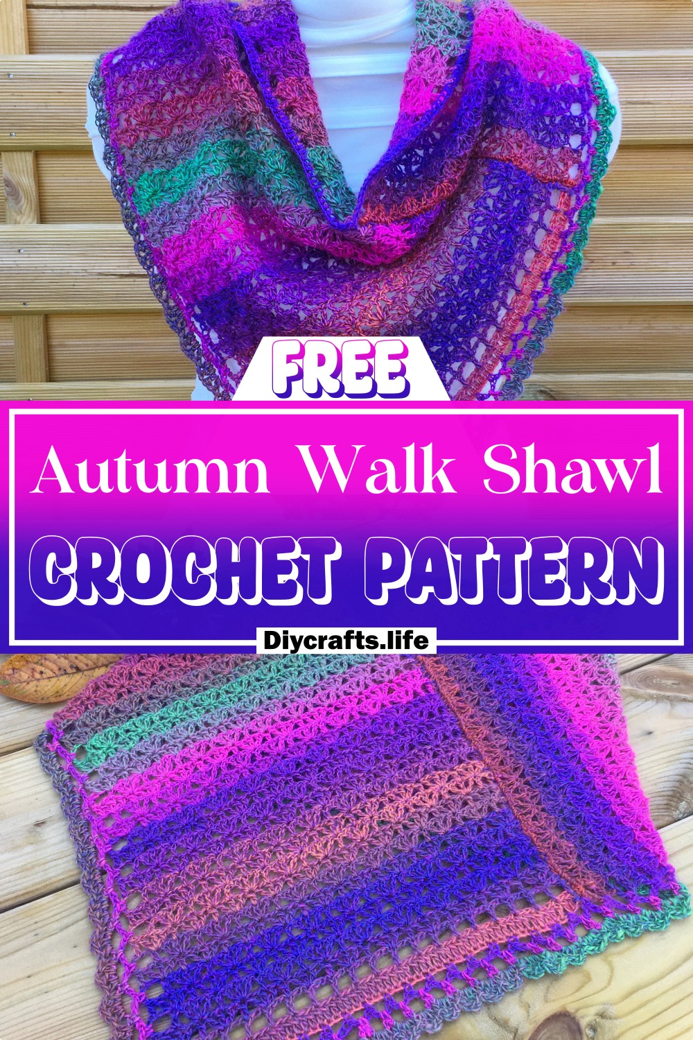 Autumn Walk Shawl Free Crochet Pattern
