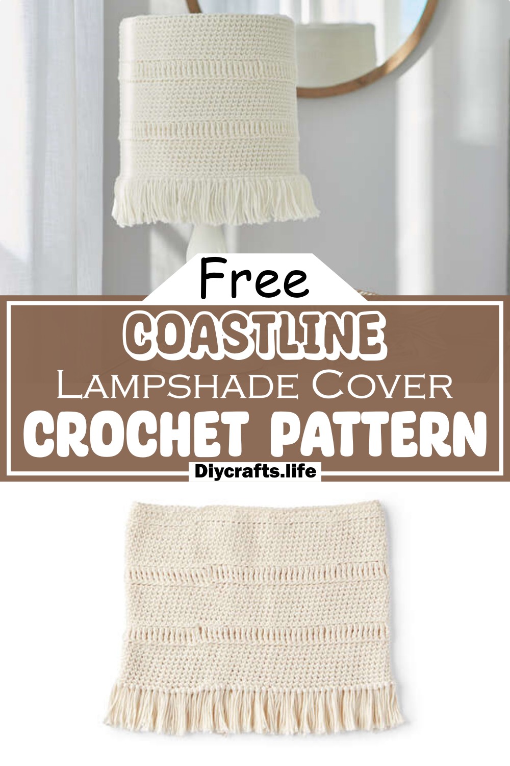 Coastline Crochet Lampshade Cover