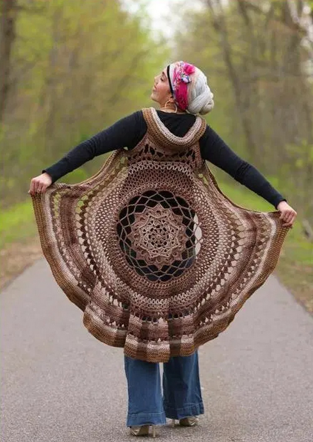 Crochet A Circle Vest In Mandala Design
