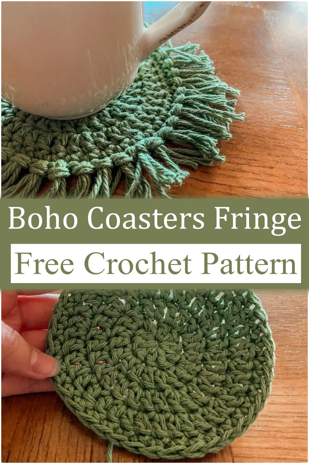 Crochet Boho Coasters Fringe Pattern