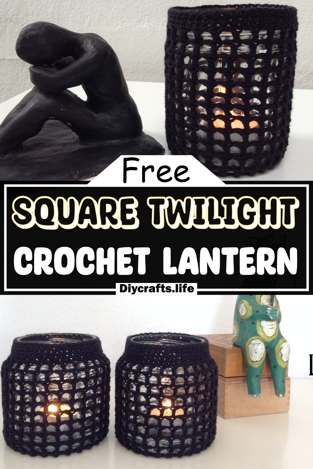 Crochet Square Twilight Lantern