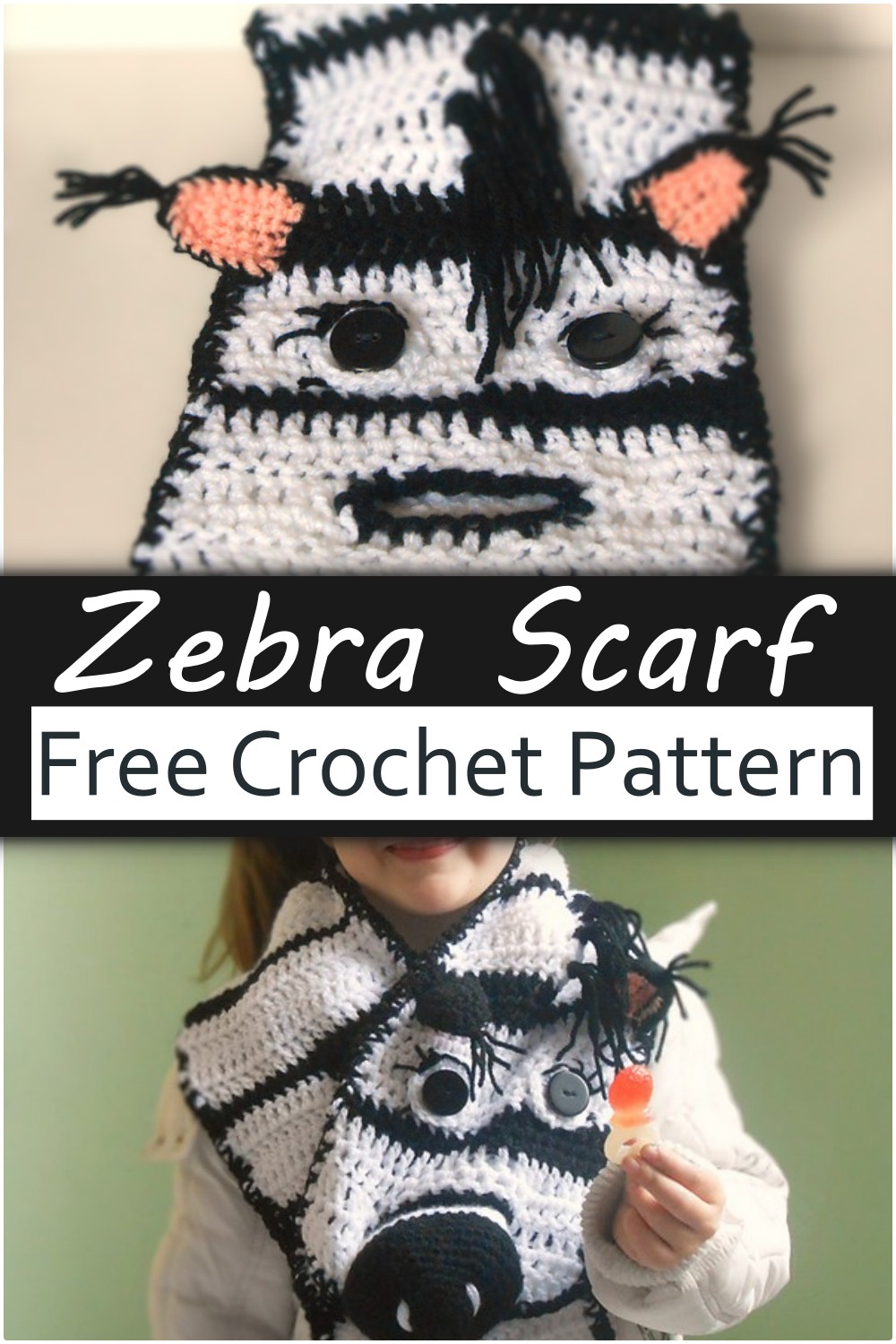 Crochet Zebra Scarf Pattern