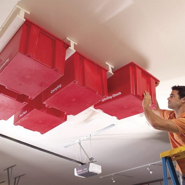DIY Ceiling Garage Storage System