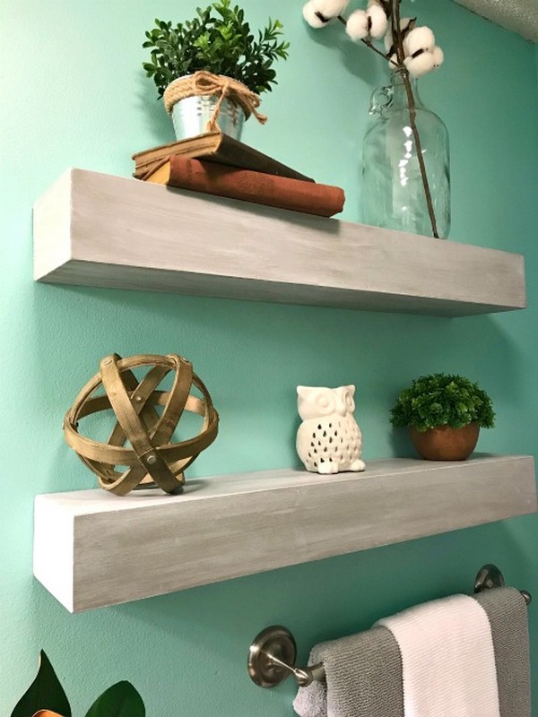 DIY Floating Shelves Solid Wood