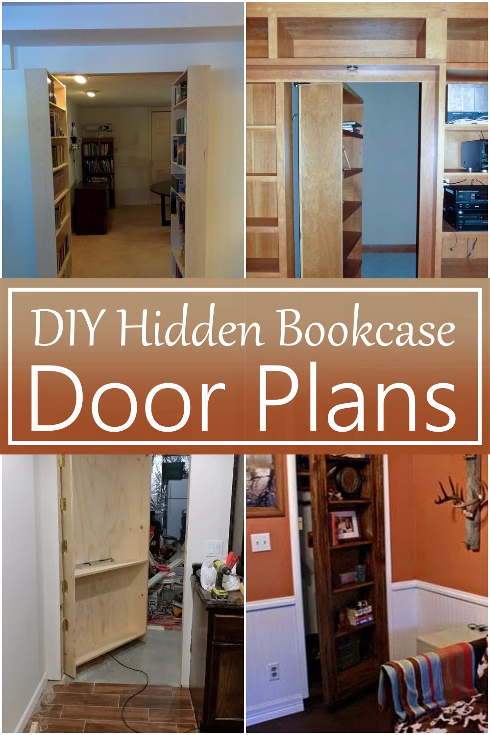 DIY Hidden Bookcase Door Plans