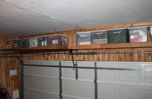 DIY Shelves Over The Garage Door