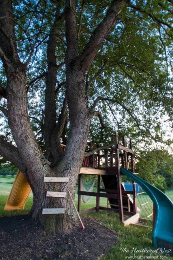 DIY Treehouse From And Old Playground Set
