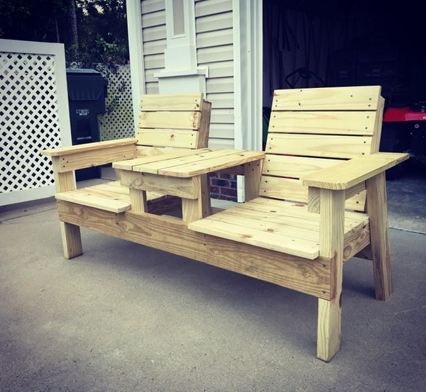Double Chair Bench Plan For Deck