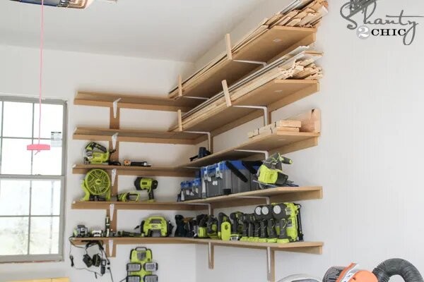 Easy DIY Garage Shelves Plan