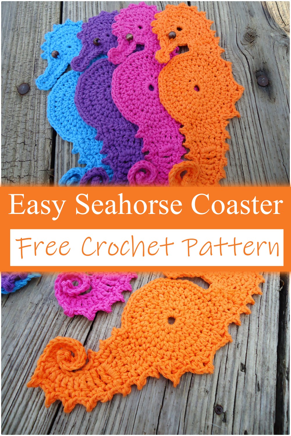 Easy To Make Crochet Seahorse Coaster