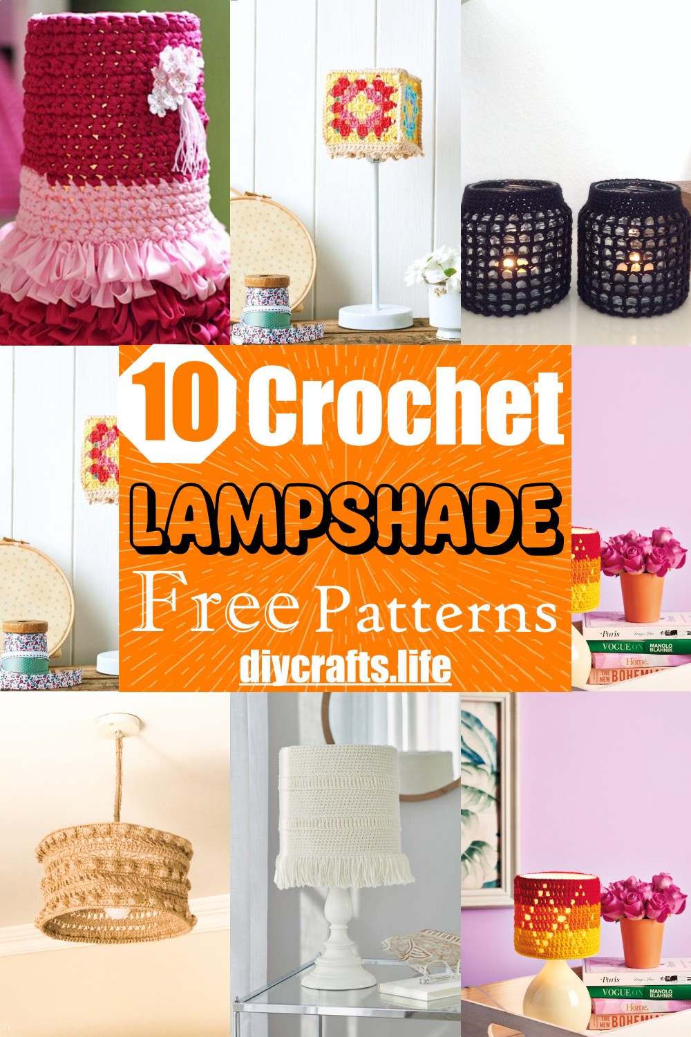 10 Free Crochet Lampshade Patterns - DIY Crafts