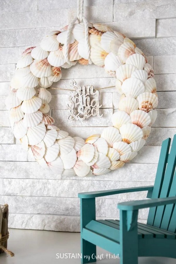 Handmade Seashell Crafts For Adults With Wreath