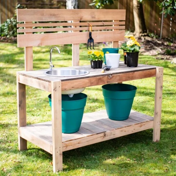 Making A Potting Bench Plan With Sink