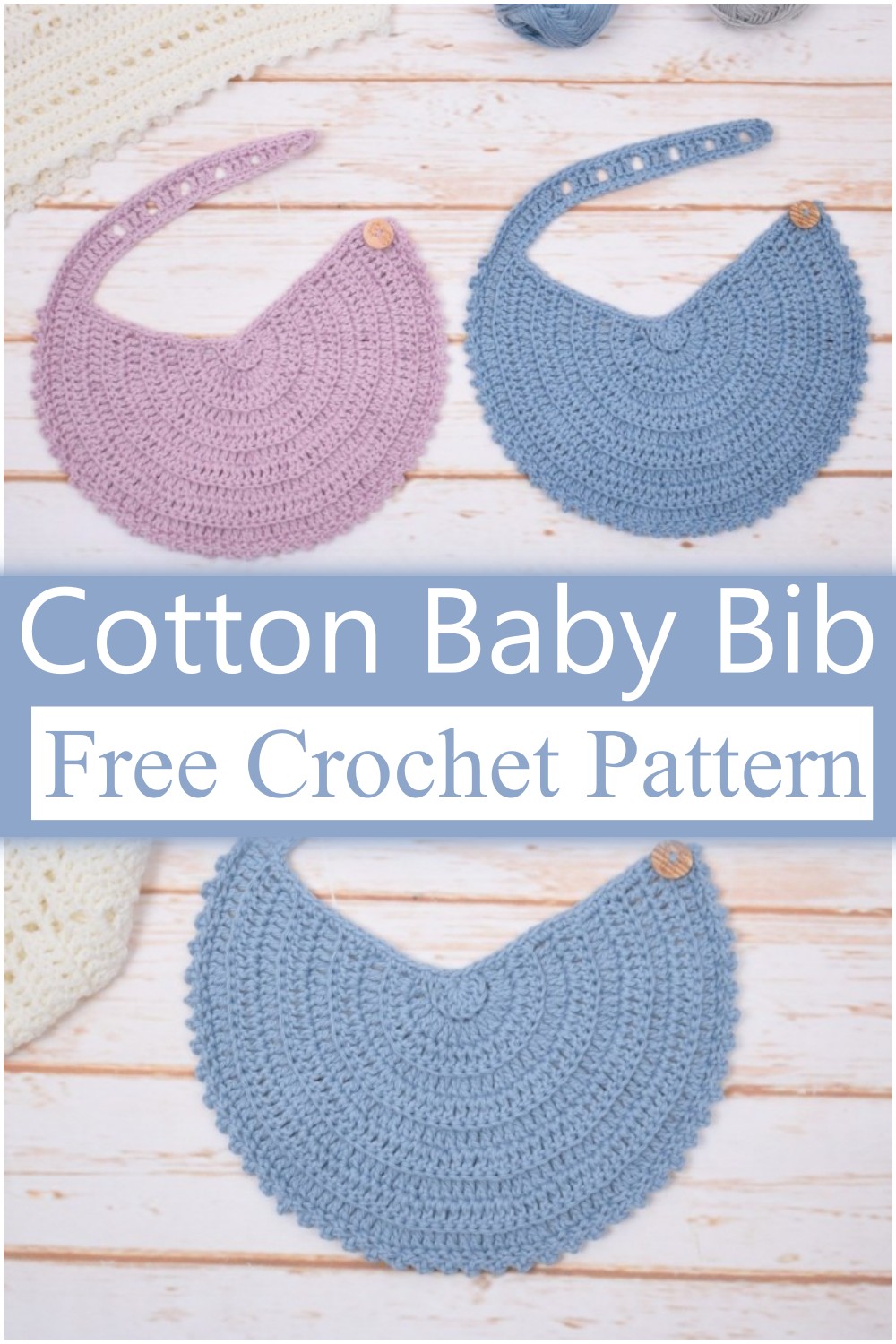 Moonlight Crochet Cotton Baby Bib Free Pattern