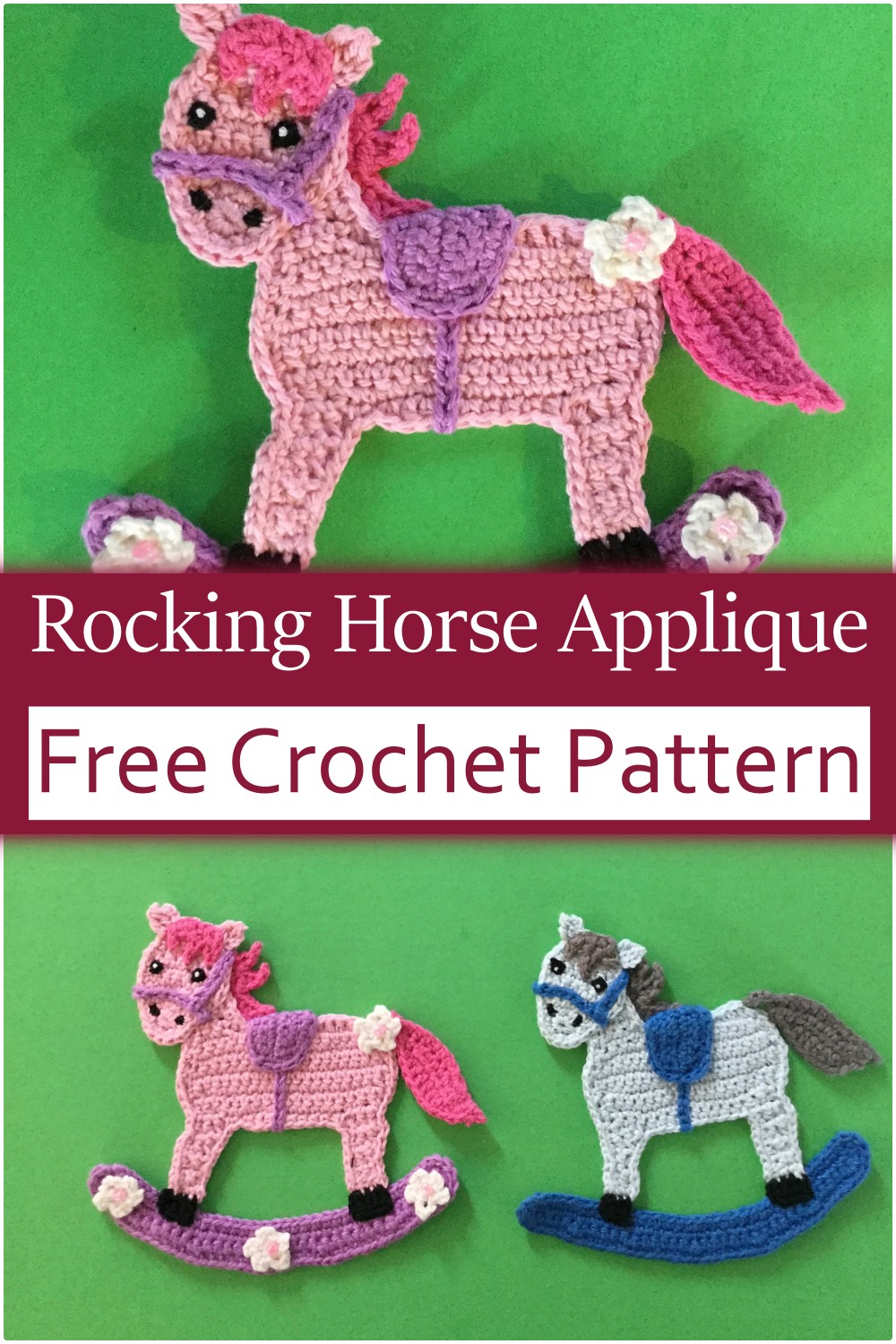 Rocking Crochet Horse Applique Pattern